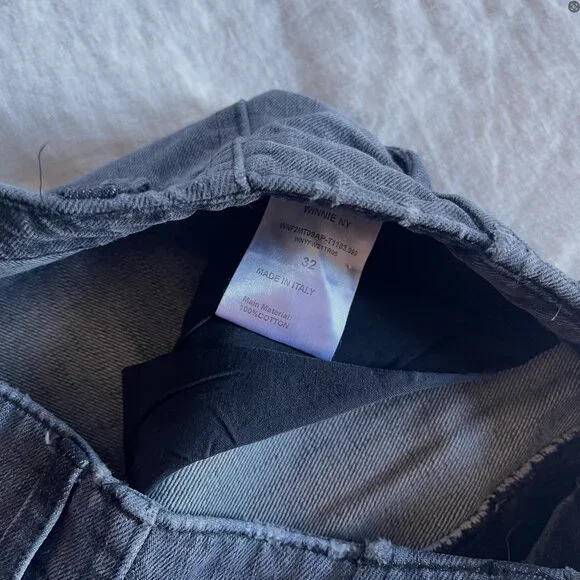 NWT Winnie New York Black Faded Denim Cargo Pants - Picture 7 of 10